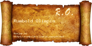 Rumbold Olimpia névjegykártya